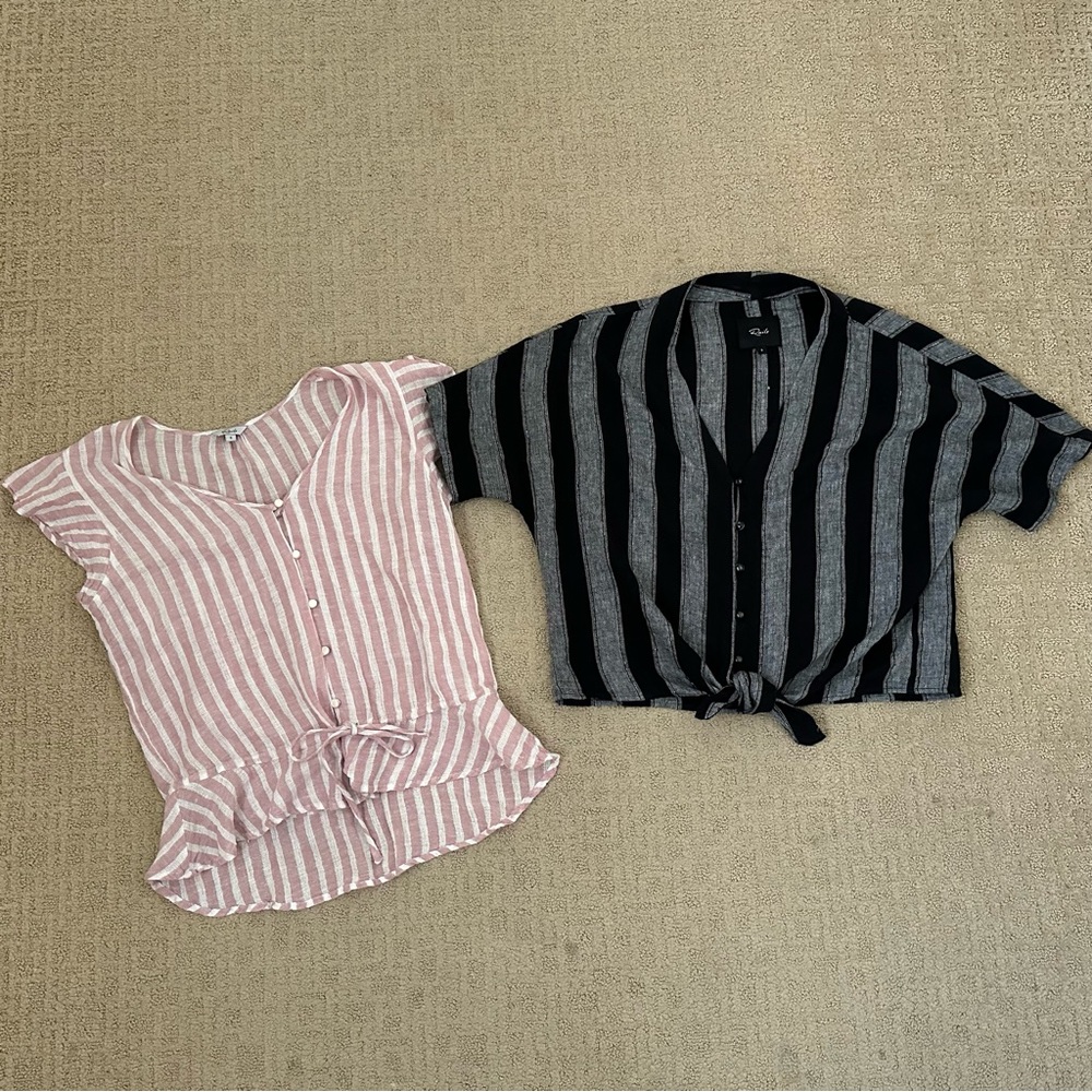 Lot Of 2 - Rails (Nordstrom) Blouse Striped Top Women's Size Small
